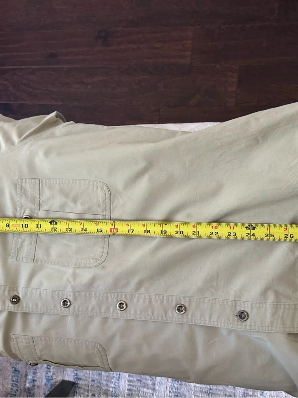 The North Face Mens Hiking Trail Shirt M-L Khaki Cotton Safari Outdoor Button Up